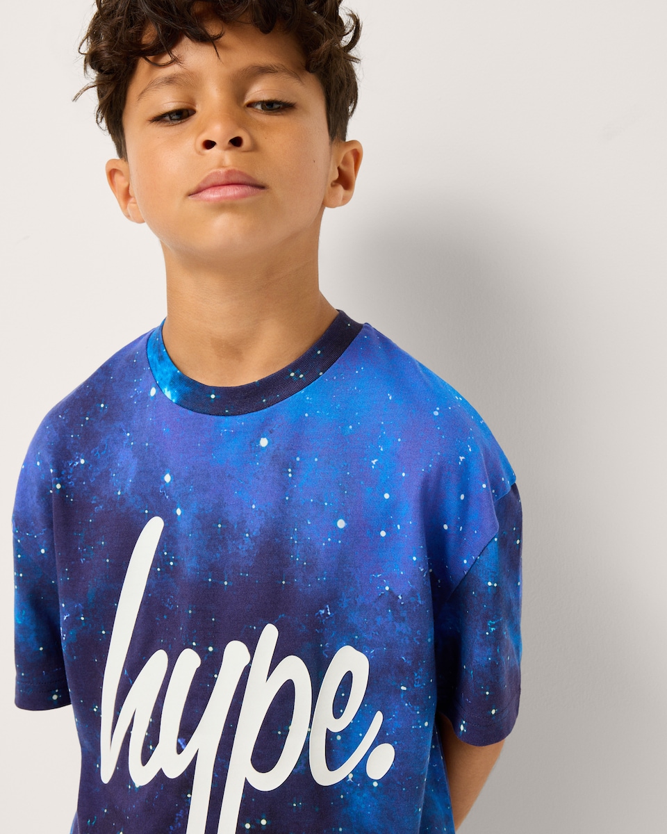 image 1 of Hype Pure Cotton T-Shirt in Multi Blue