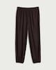 image 4 of F&F Linen Rich Balloon Leg Drawstring Trousers in Chocolate