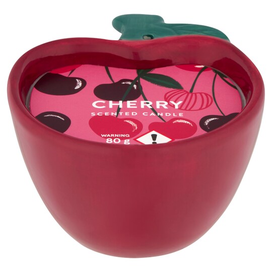 Tesco Winter Fruits Ceramic Candle Cherry 80G Tesco Groceries