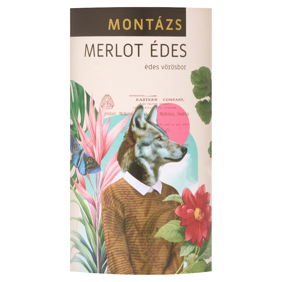 Montázs Dunántúli Merlot édes vörösbor 10,5% 750 ml  1. kép