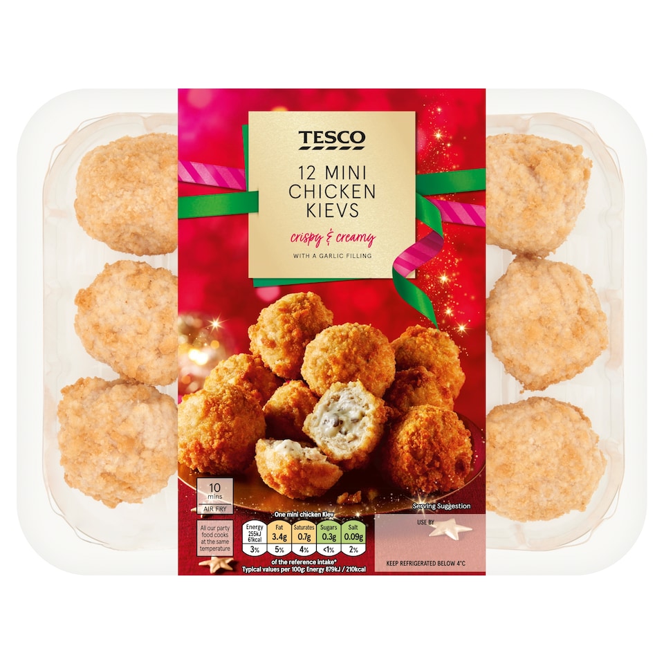 Tesco 12 Mini Chicken Kievs 360G