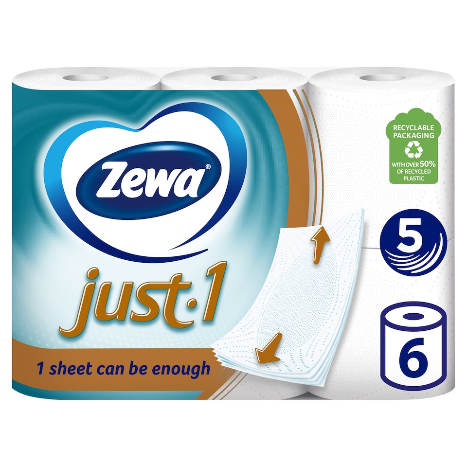 Zewa Just 1 toalettpapír 5 rétegű 6 tekercs 1. kép