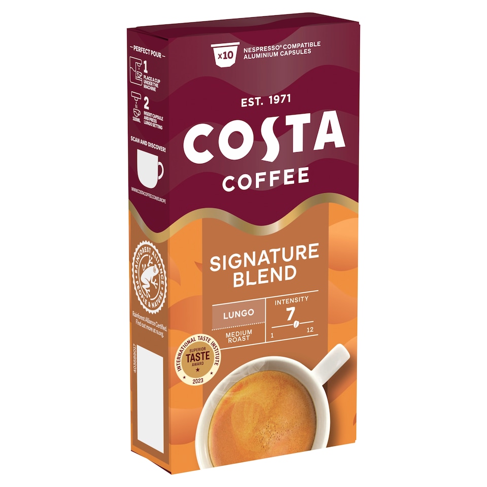 Costa Coffee Espresso Signature Blend 10 Pods 55G