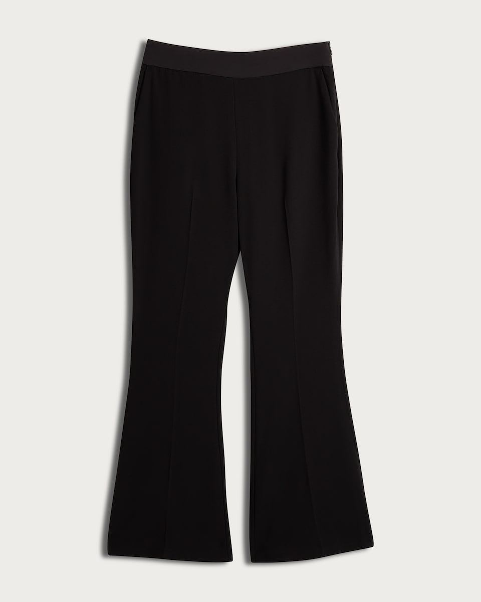 image 1 of F&F Seam Detail Tuxedo Kickflare Trousers in Black