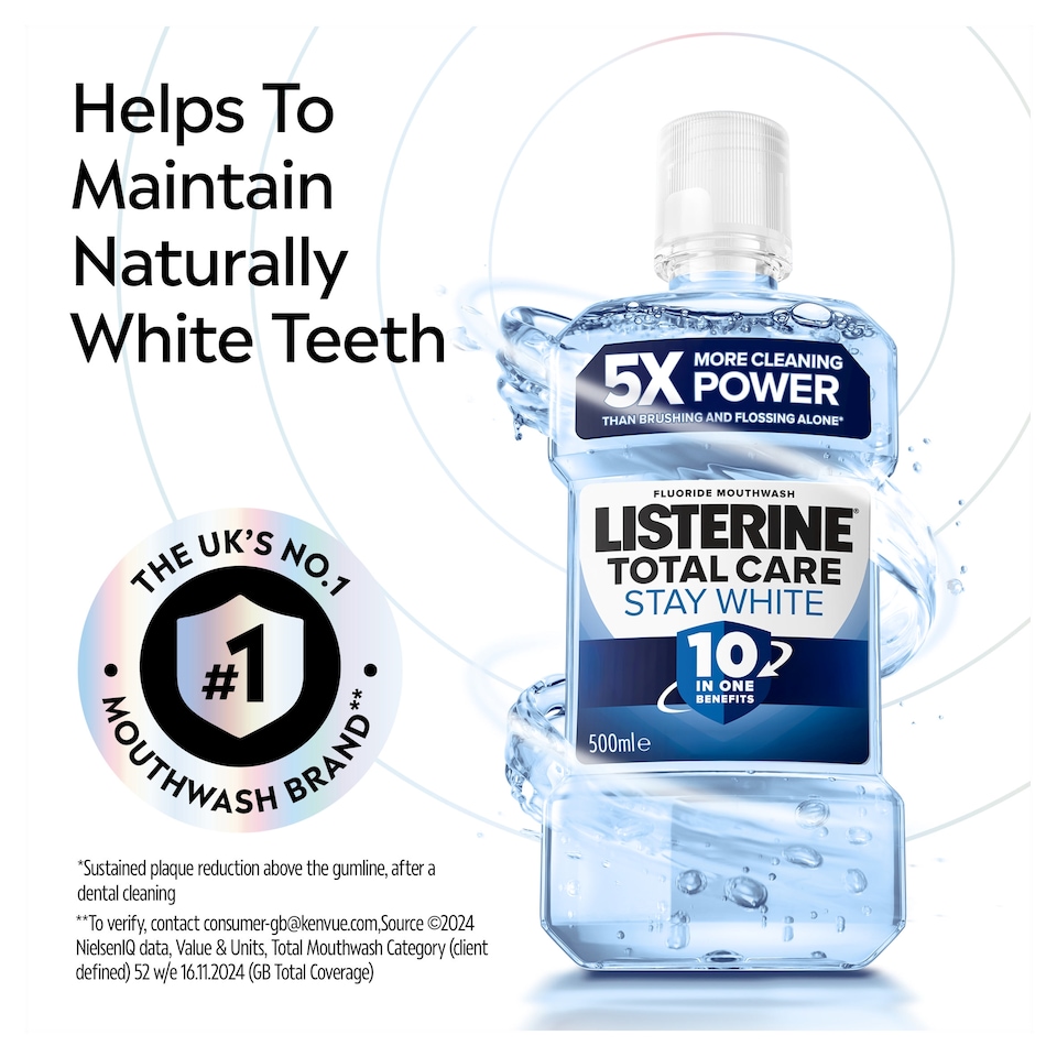 image 1 of Listerine Total Care Stay White Arctic Mint Mouthwash 500ml