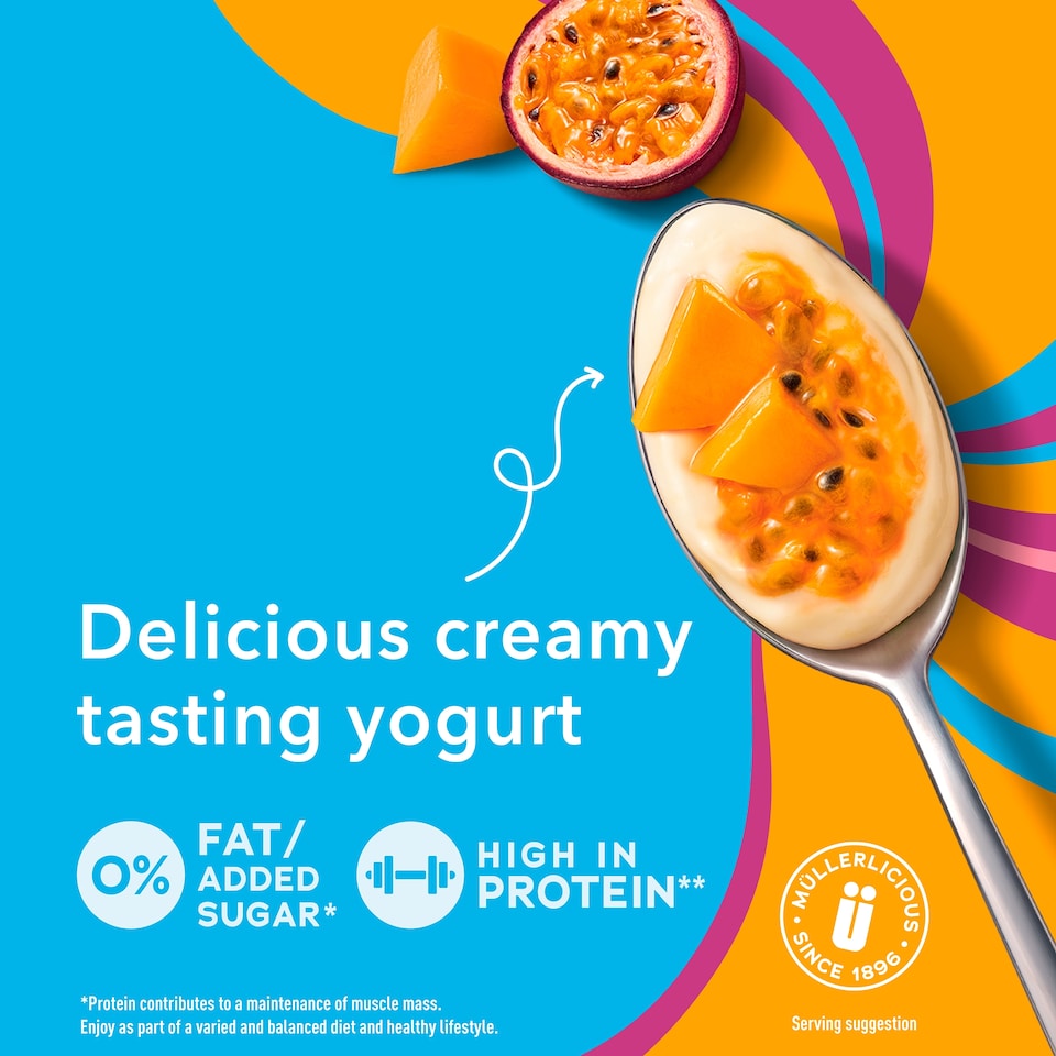 image 1 of Muller Light Fat Free Mango Psn/Fruit Peach Yogurt 6X140g