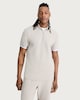 image 2 of F&F Textured Zip Neck Short Sleeved Polo Shirt in Stone