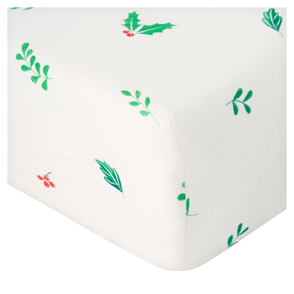  F&F Home Printed Brushed Cotton Fitted Sheet Double