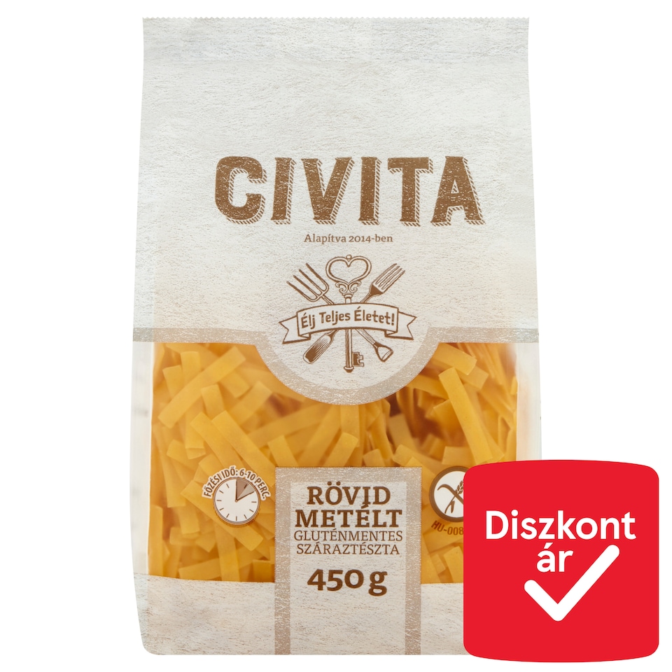 Civita rövid metélt gluténmentes száraztészta 450 g