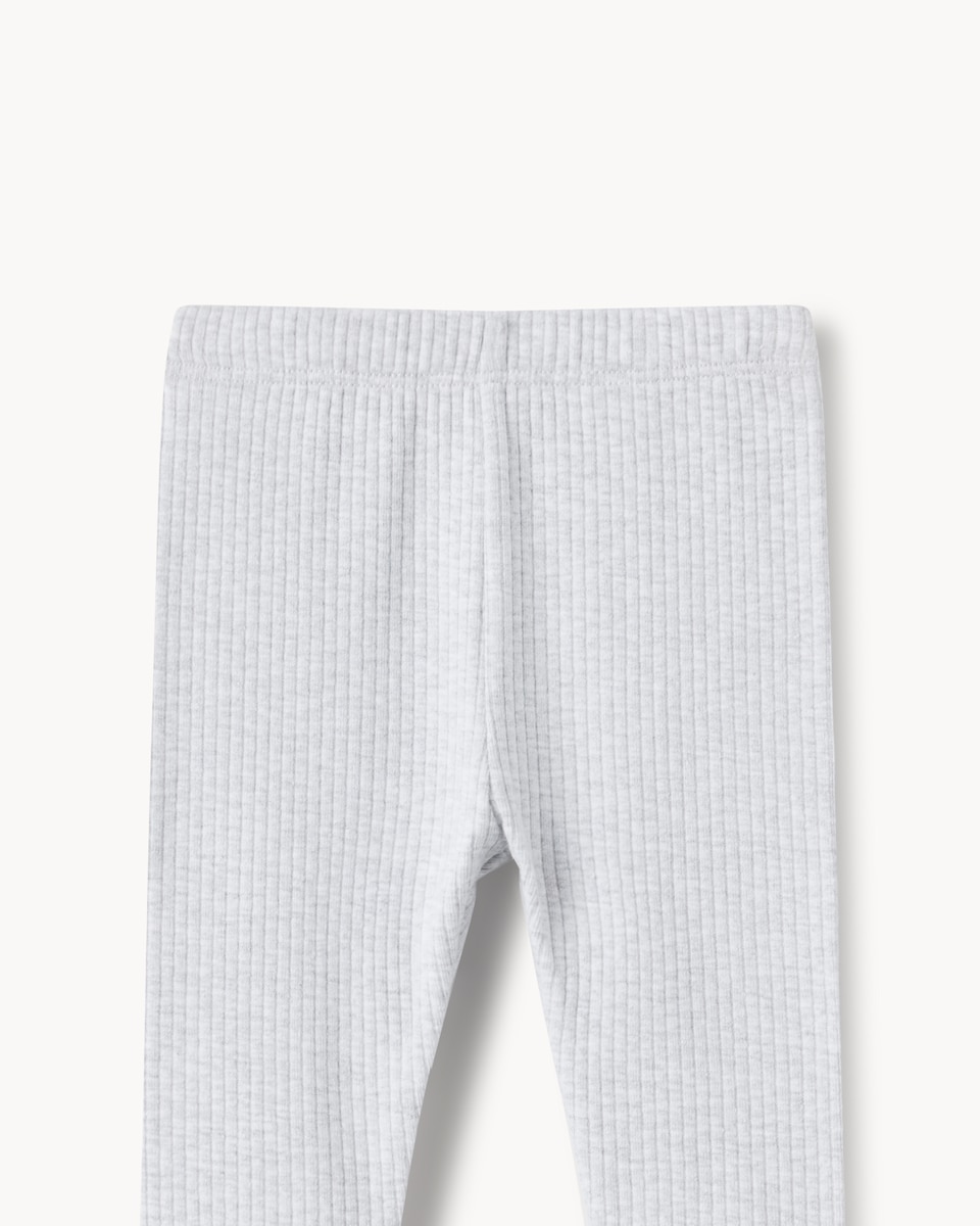 image 1 of  F&F Baby 2-Pack Cotton Rich Ribbed Leggings in White
