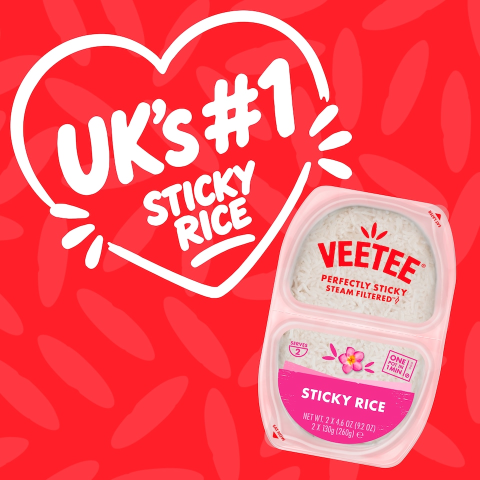 image 1 of Veetee Heat Eat Sticky Rice Pots 2X130g