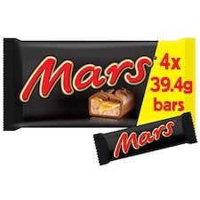Mars Milk Chocolate Bars Multipack Chocolate 4x39.4g