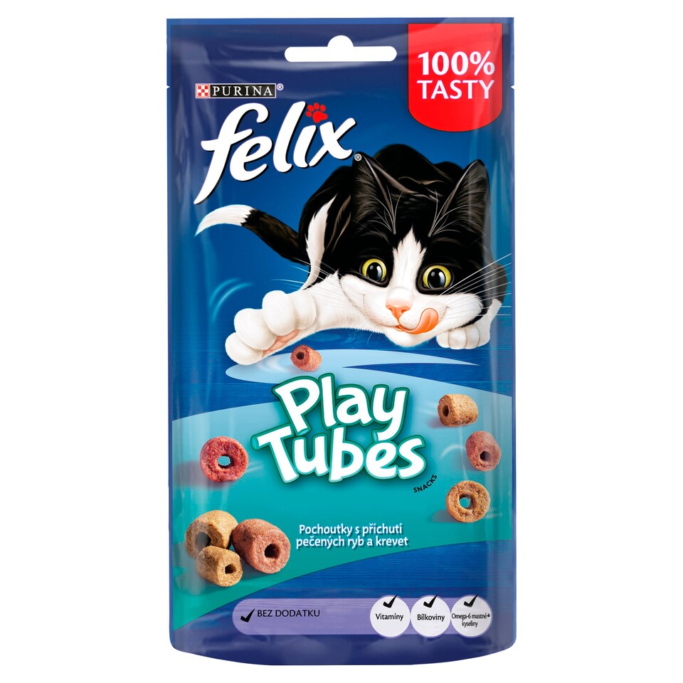FELIX Play Tubes s příchutí pečených ryb a krevet 50g
