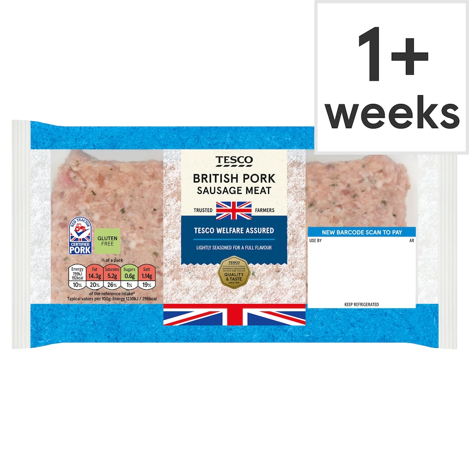 Tesco British Pork Sausage Meat 400G