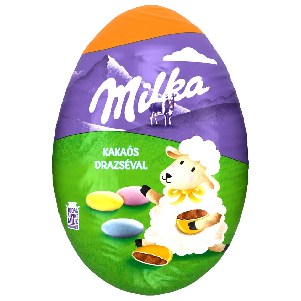Milka alpes tej felhasználása készült tejcsokoládé figura belsejében kakaós drazséval 50 g