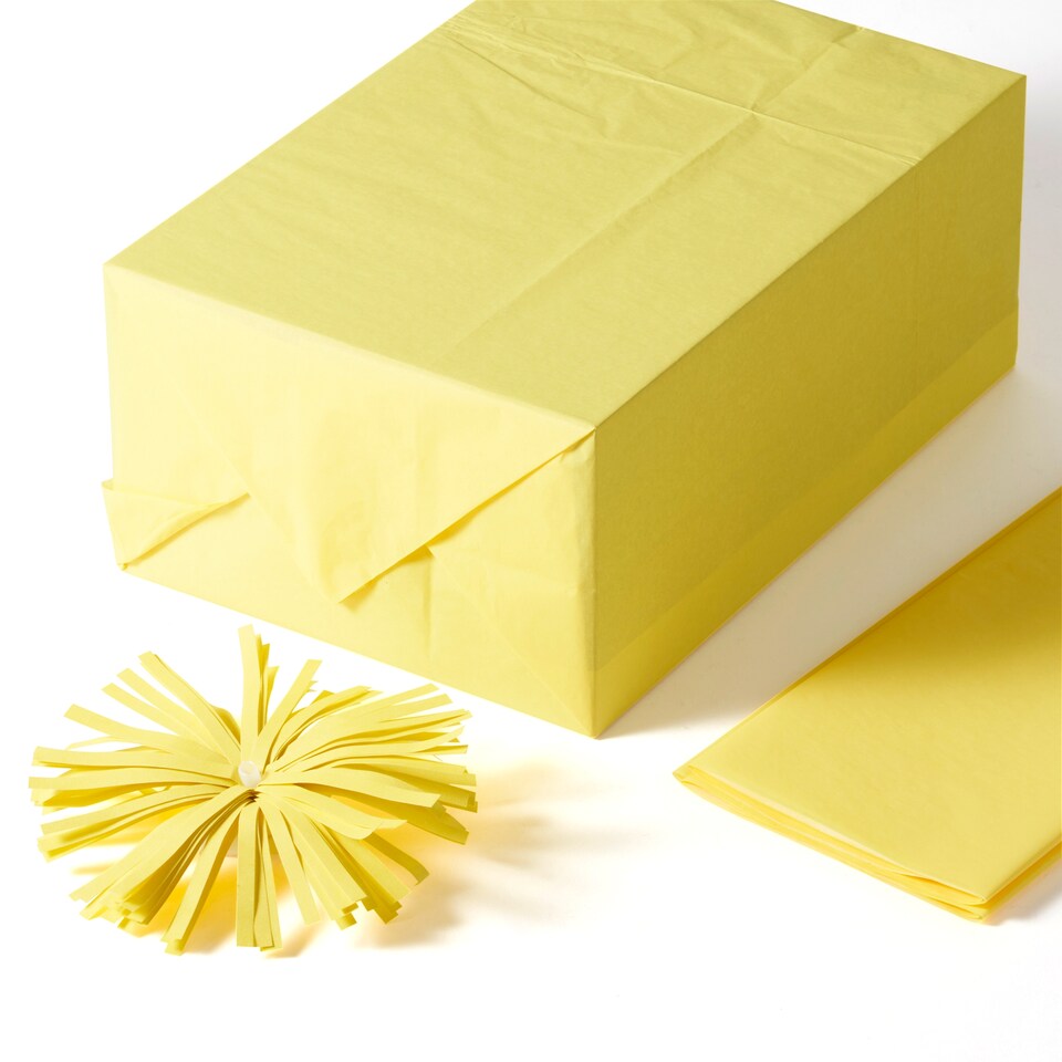 image 1 of Paperchase Neon Christmas Tissue Paper & Bow Gift Wrap Set - Yellow