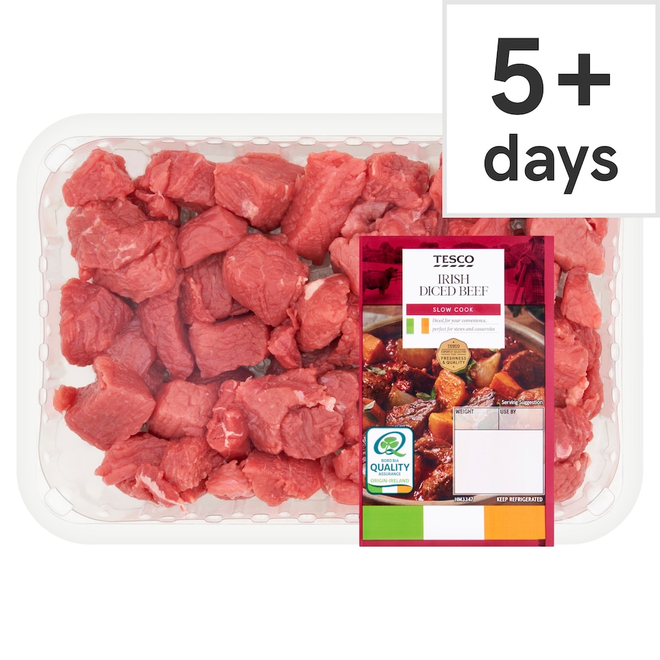 Tesco Irish Diced Beef 565G