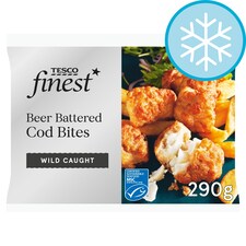 Tesco Finest Beer Battered Cod Bites 290G