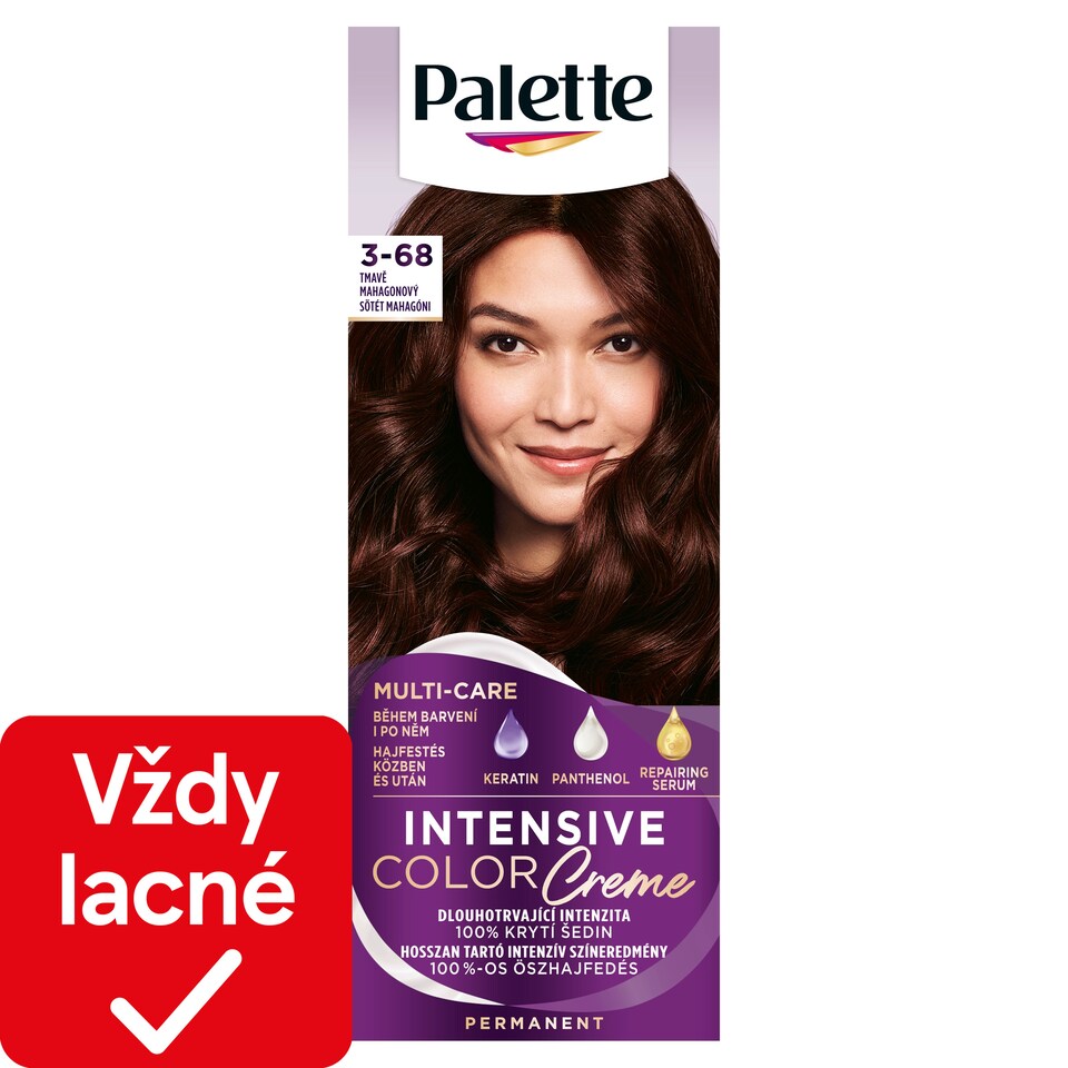 obrázok 1 z Palette Intensive Color Creme farba na vlasy Tmavý mahagónový 3-68