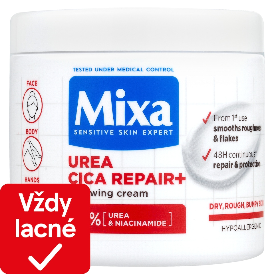 Mixa Urea Cica Repair+ regeneračná telová starostlivosť o veľmi suchú, hrubú pokožku, 400 ml
