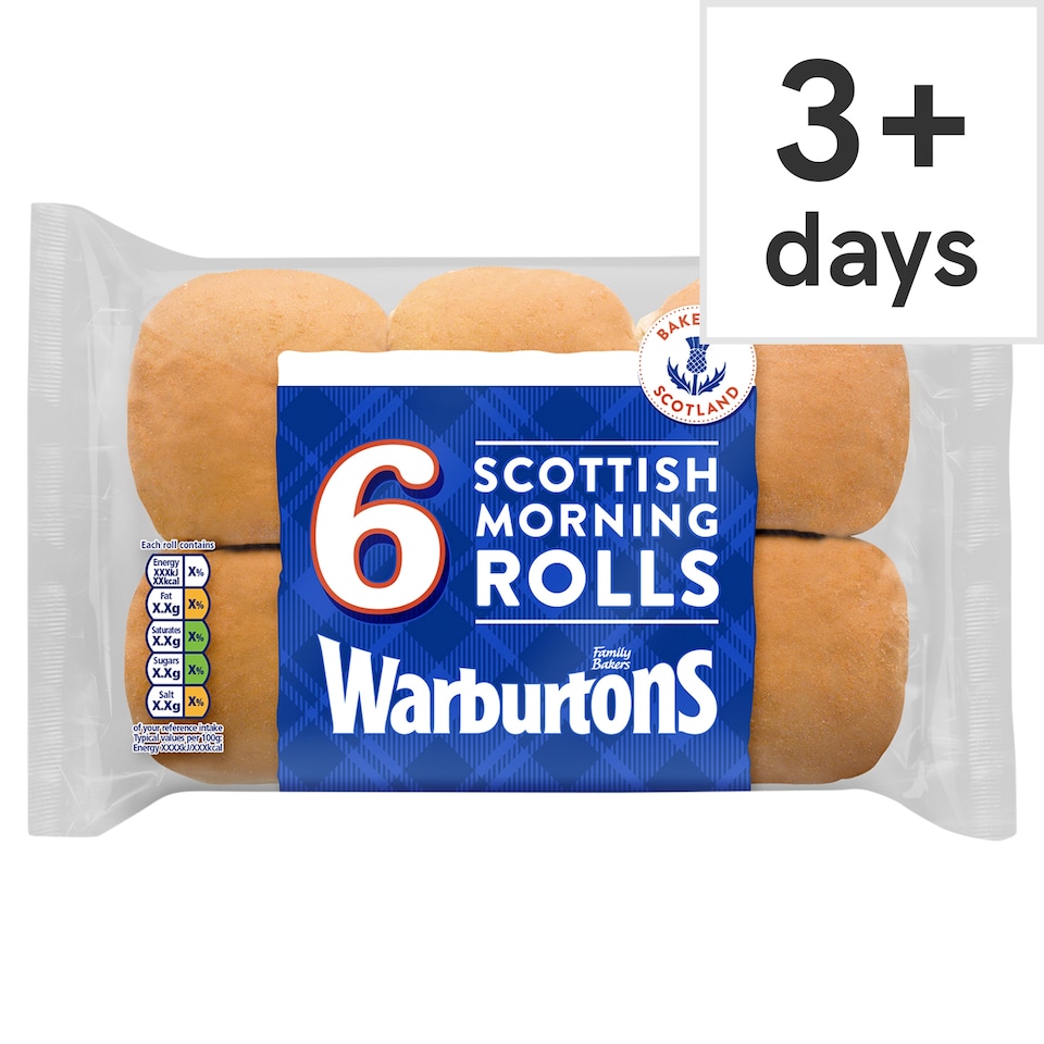 Warburtons Scottish Morning Rolls 6 Pack