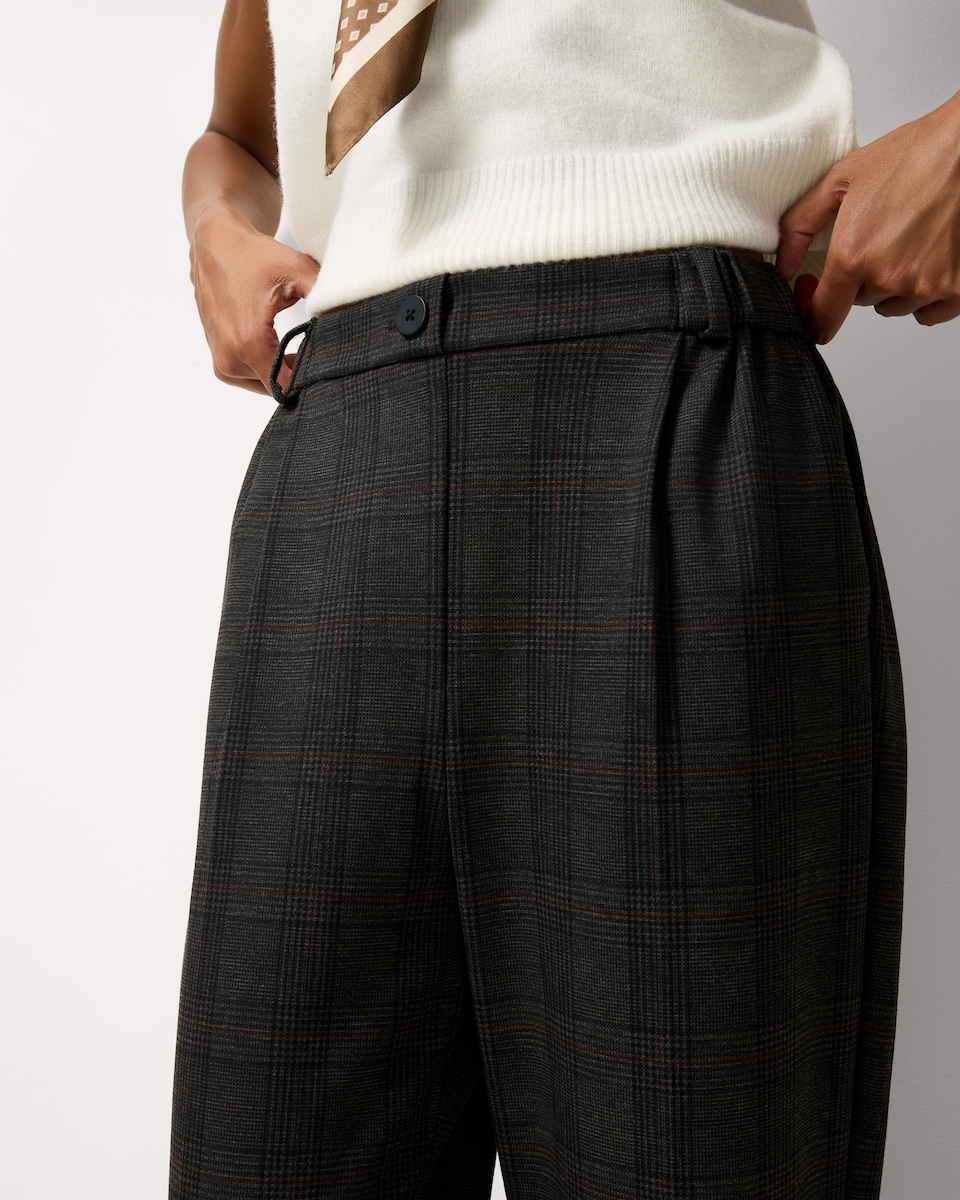 image 1 of F&F Ponte Check Jacquard Skinny Fit Trousers in Multi Grey