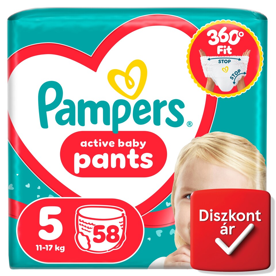 image 1 of Pampers Active Baby Pants Size 5, 58 Nappies, 11kg-17kg
