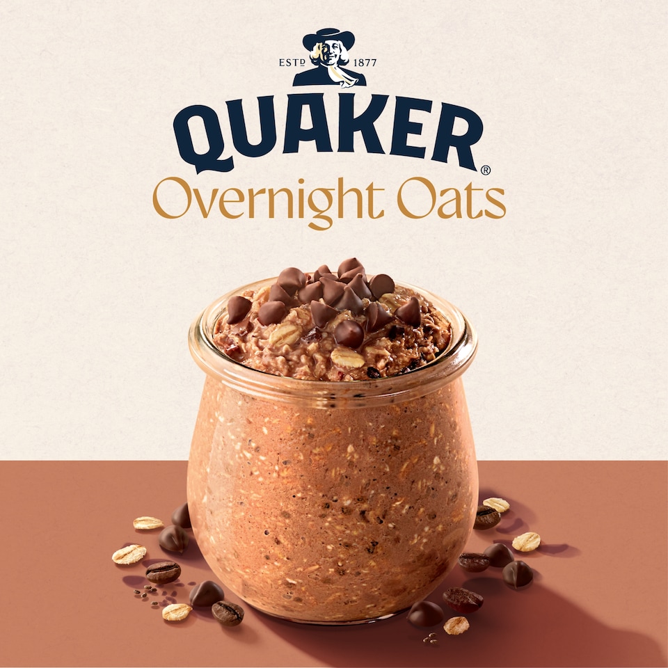 image 1 of Quaker Overnight Oats Mocha Choc Chips 350g
