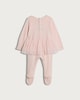 image 2 of F&F Baby Bunny Embroidered Tulle Sleepsuit in Pink