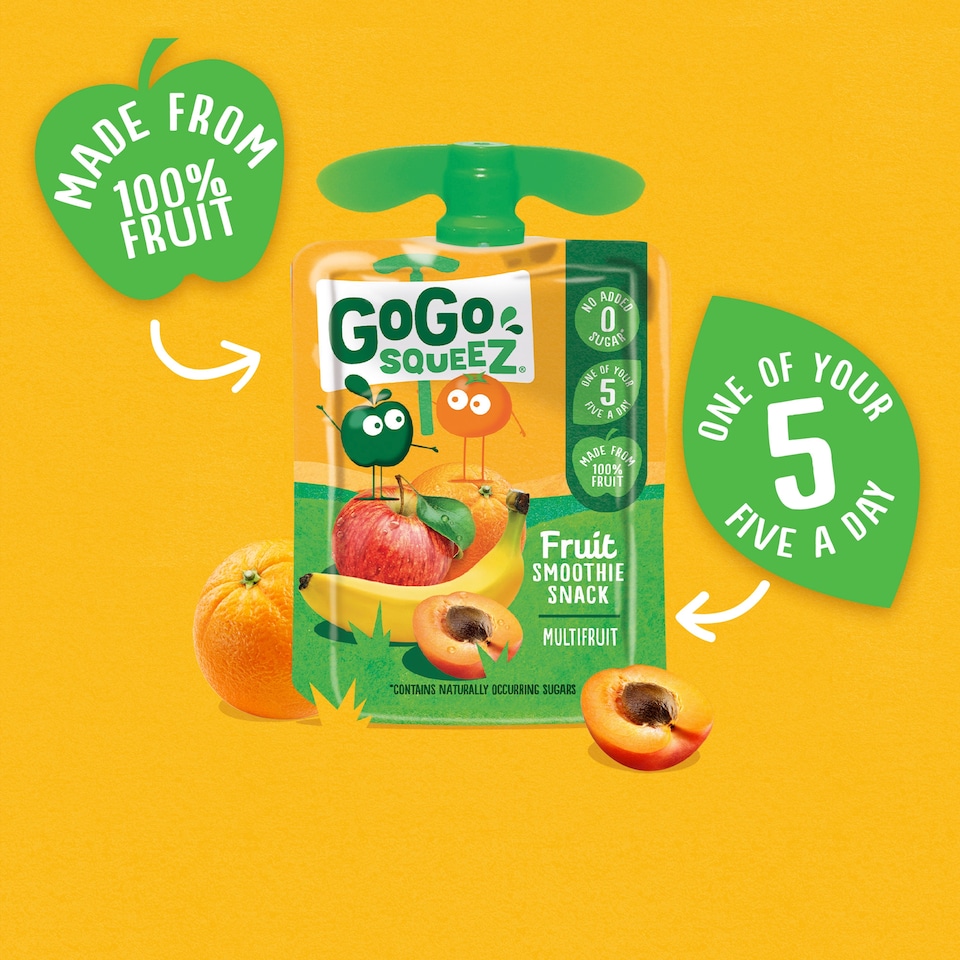 image 1 of GoGo Squeez Fruit Smoothie Snack - Multifruit 4x90g