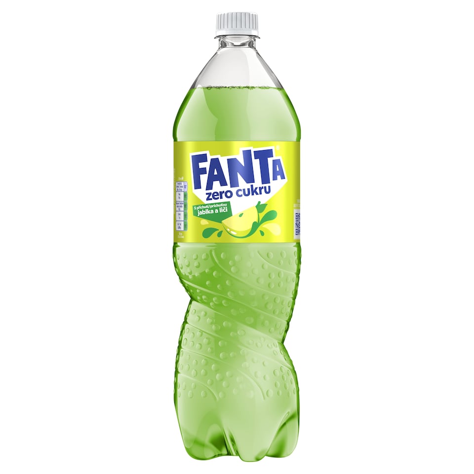 Fanta Zero cukru s příchutí jablka a liči 1,5l
