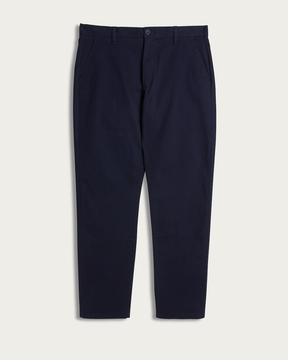 F&F Cotton Rich Straight Leg Chino Trousers in Navy