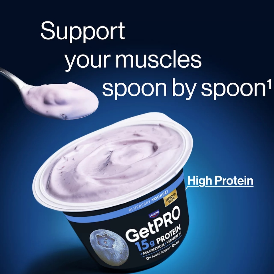 image 1 of GetPro 15g Blueberry High Protein Yoghurt 160g