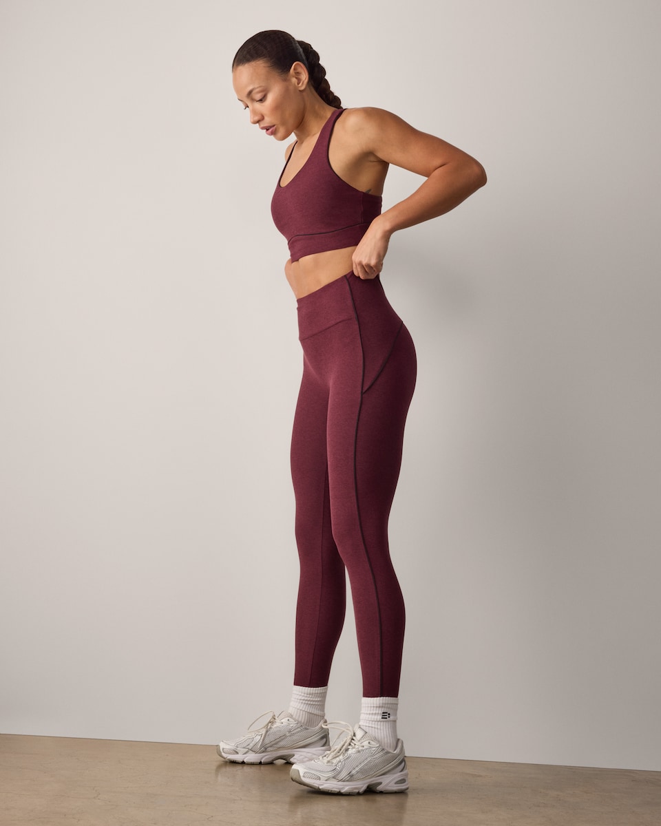 image 1 of F&F Active ULTRASTRETCH Cropped Racerback Vest in Burgundy