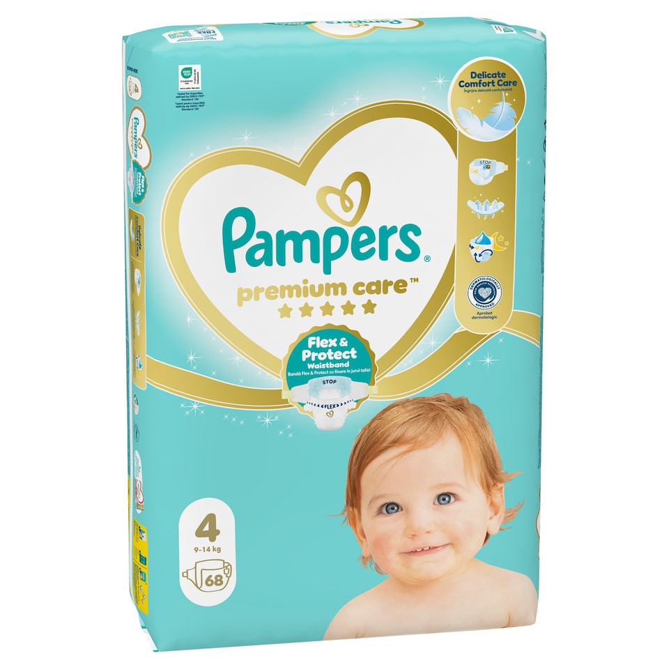 Obrázek 1 pro produkt Pampers Premium Care Velikost 4, 68 Plenek, 9kg-14kg
