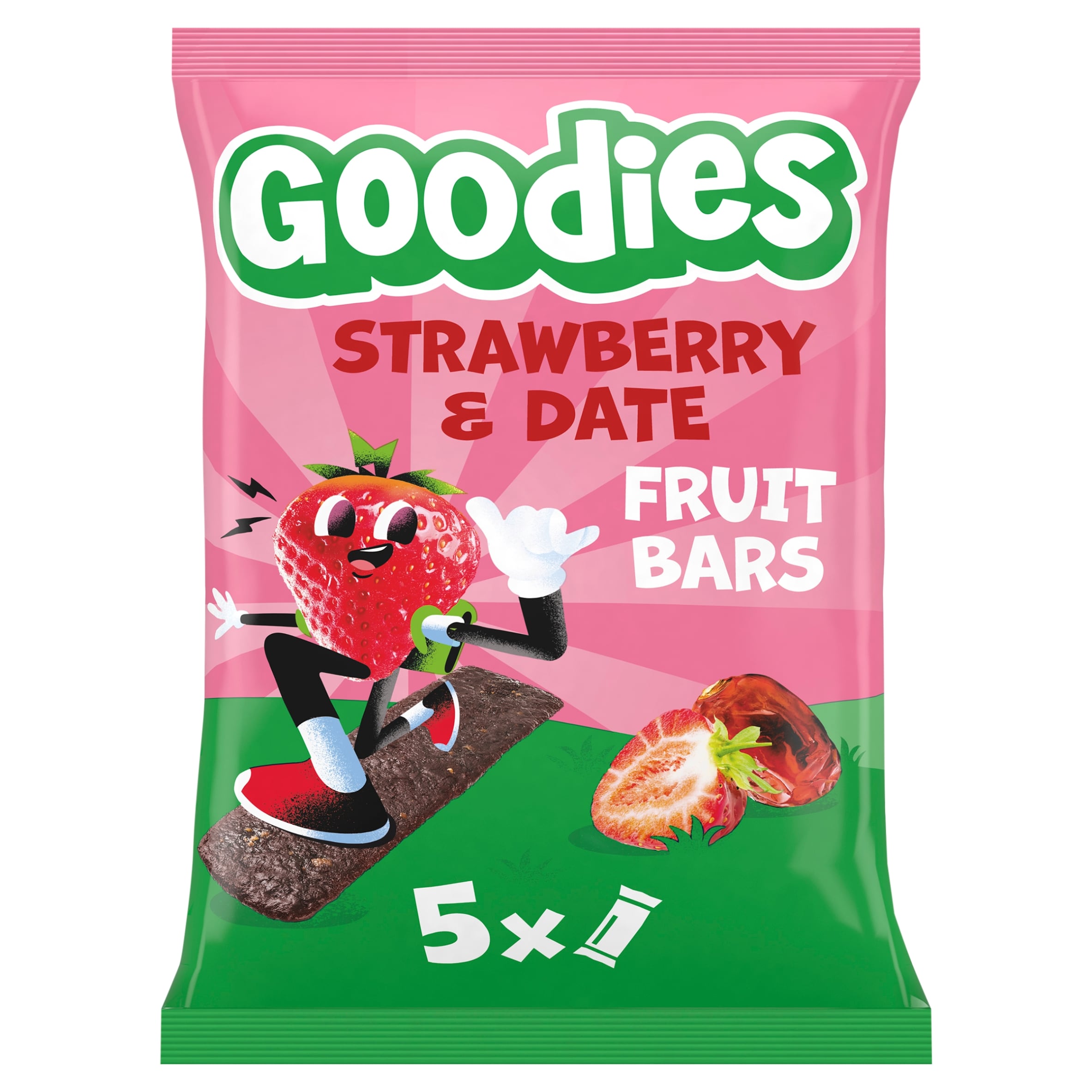 Goodies Strawberry & Date Fruit Bars 5x20g