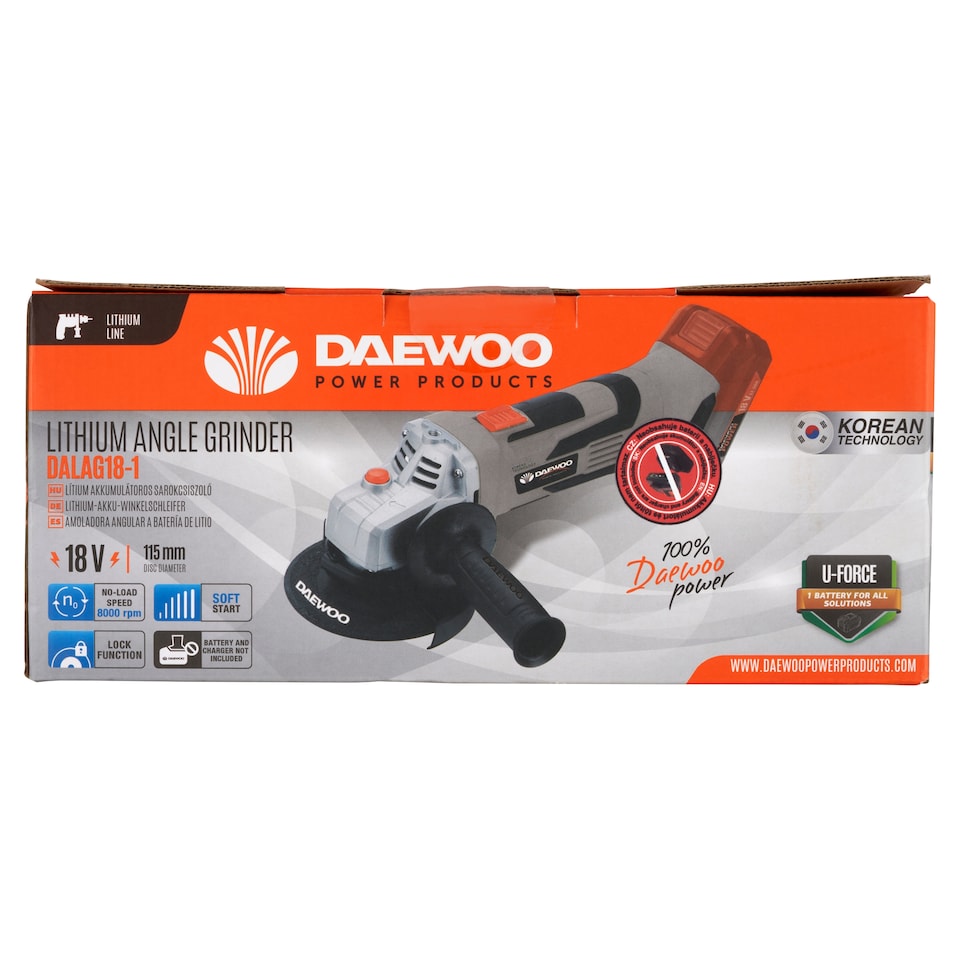 obrázok 1 z Daewoo Power Products Lítiová uhlová brúska DALAG18-1