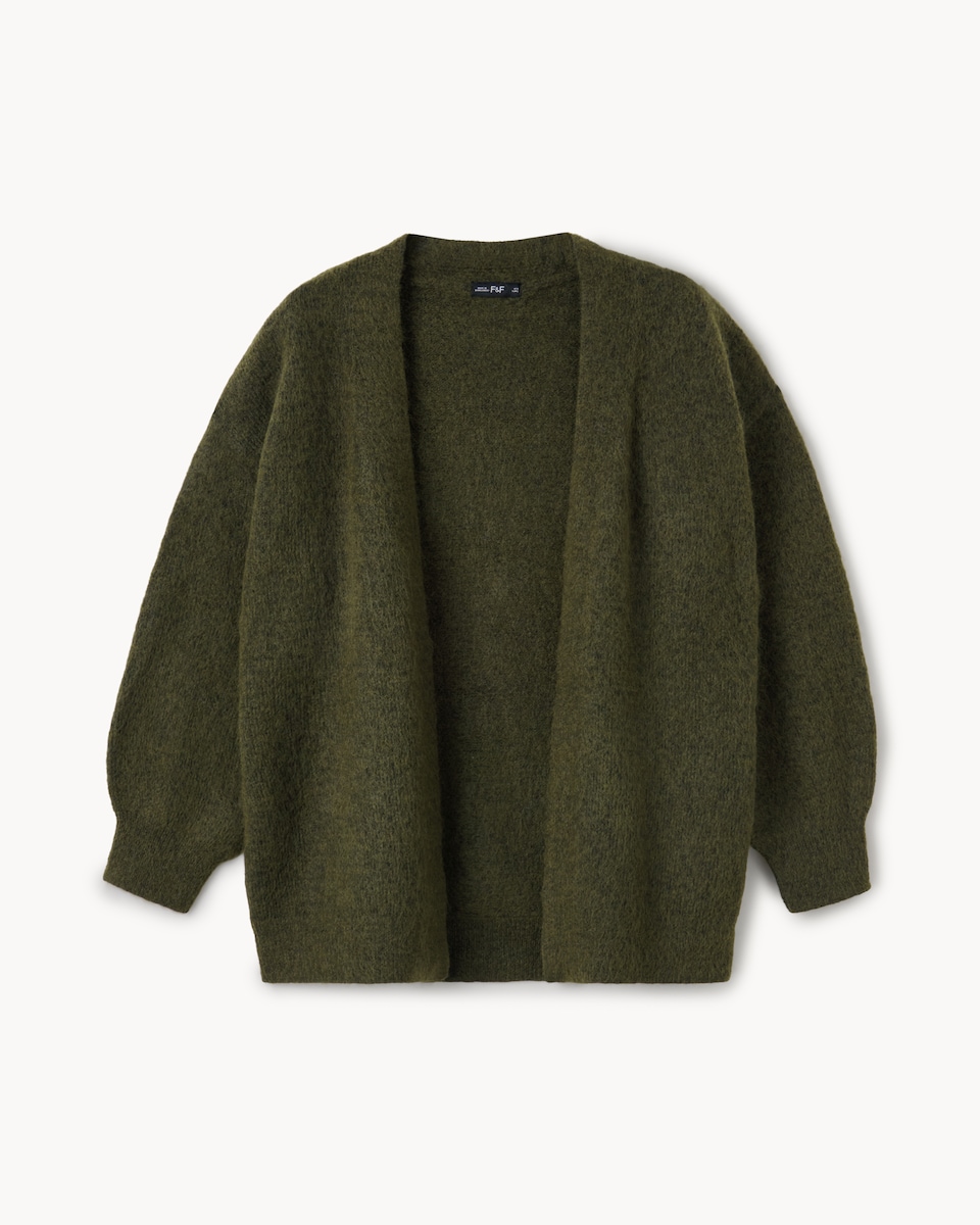 image 1 of F&F Edge to Edge Cardigan in Olive