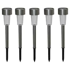 Tesco 5 Solar Stake Lights Stainless Steel