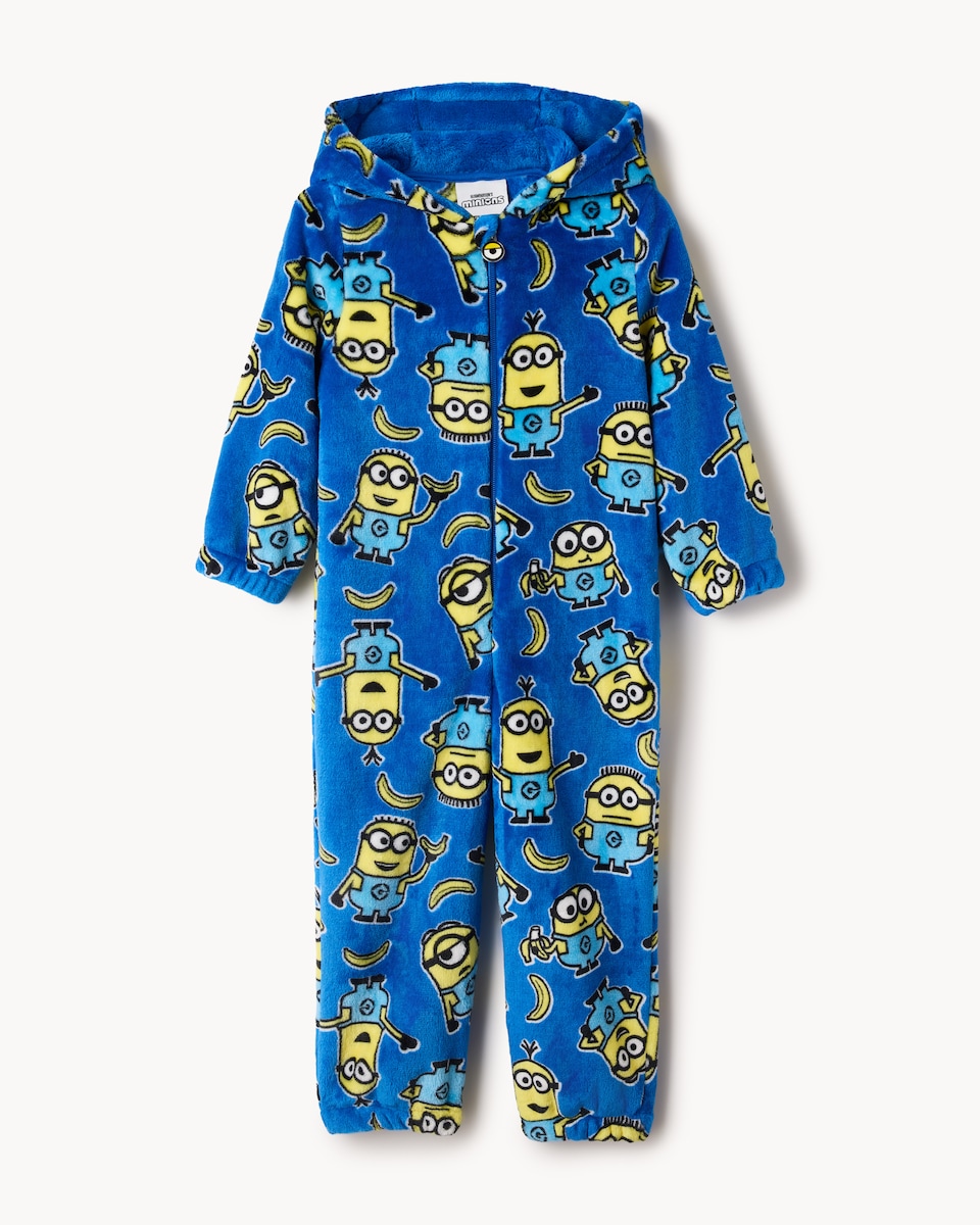 image 1 of Minions Fleece Printed Onesie in Multi