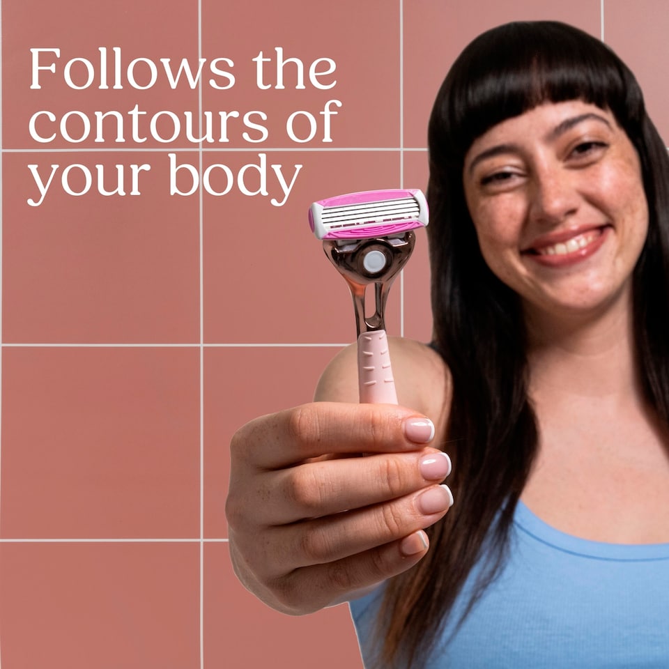image 1 of Wilkinson Sword Quattro Rose Gold Razor & 4 X Blades