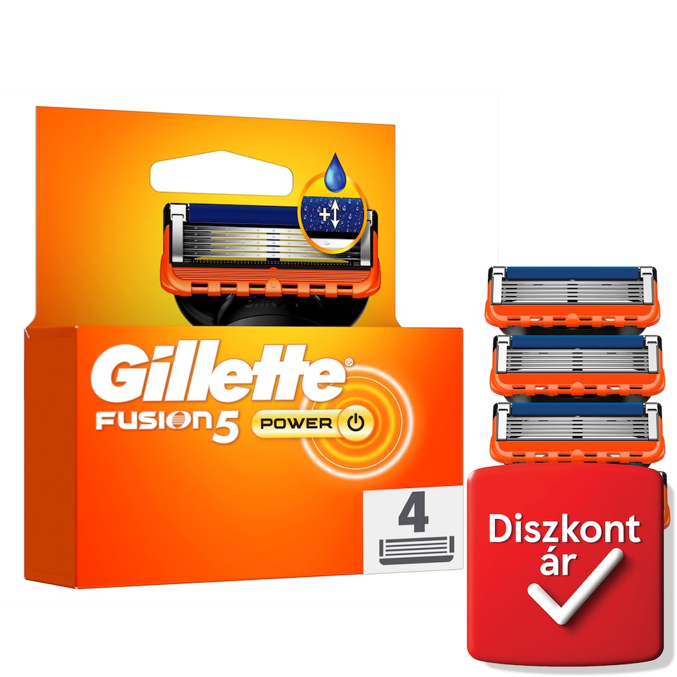 Gillette Fusion5 Power Borotvabetét Férfi Borotvához, 4 Borotvabetétek, Nagyobb Krémezőcsík  1. kép