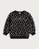 image 4 of F&F Girls Cotton Rich Polka Dot Awesome Slogan Sweatshirt in Multi Black White