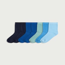 F&F Boys 7-Pack Cotton Rich Ankle Socks in Multi