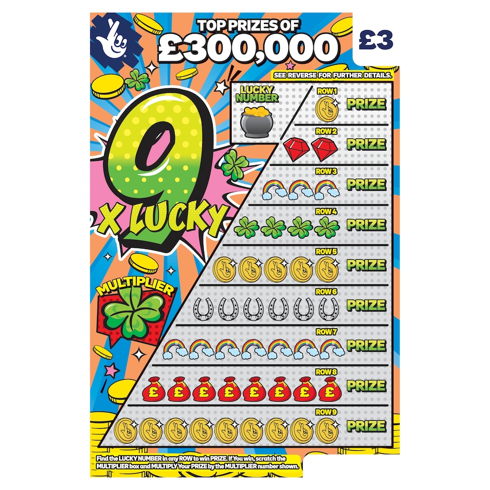 9 X LUCKY SCRATCHCARD
