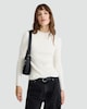 image 1 of F&F Ribbed Knit Crew Neck Jumper in Cream