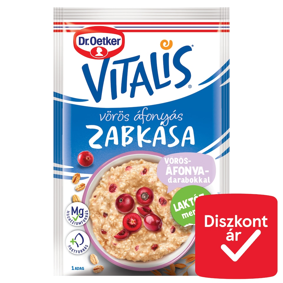 Dr. Oetker Vitalis vörös áfonyás zabkása alappor 50 g