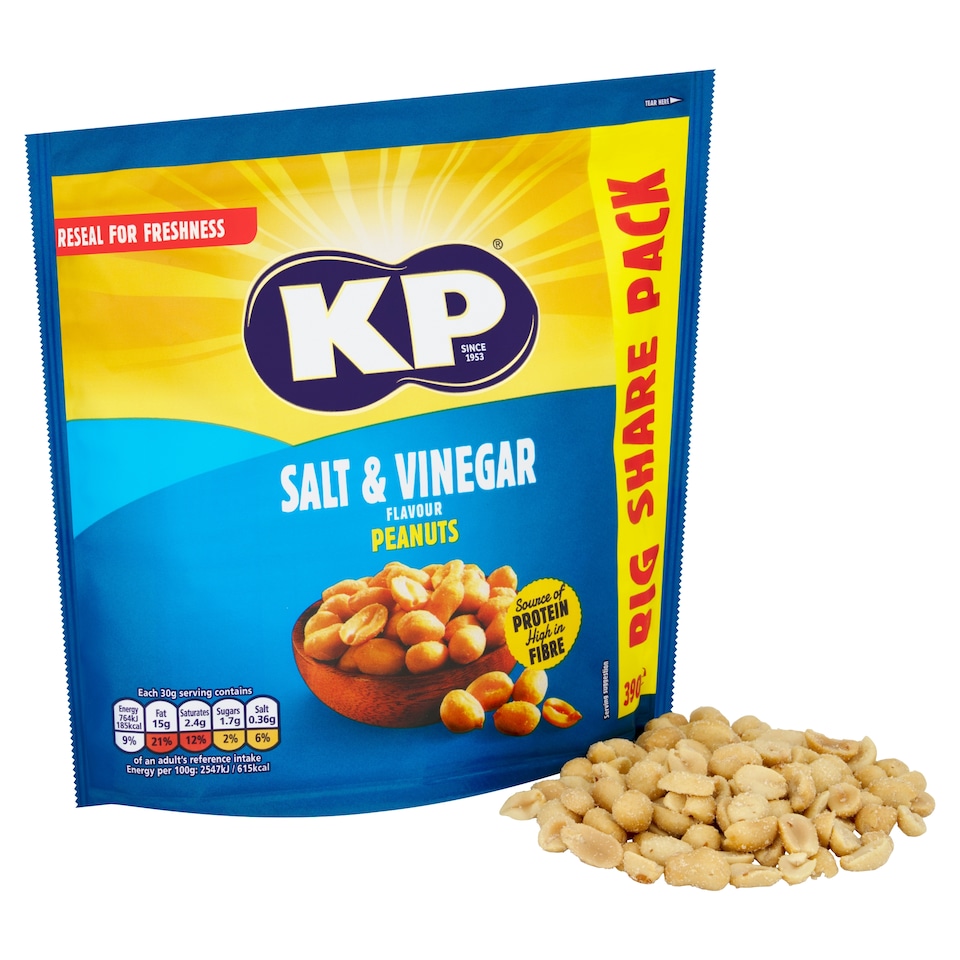 image 1 of KP Salt & Vinegar Peanuts 390g