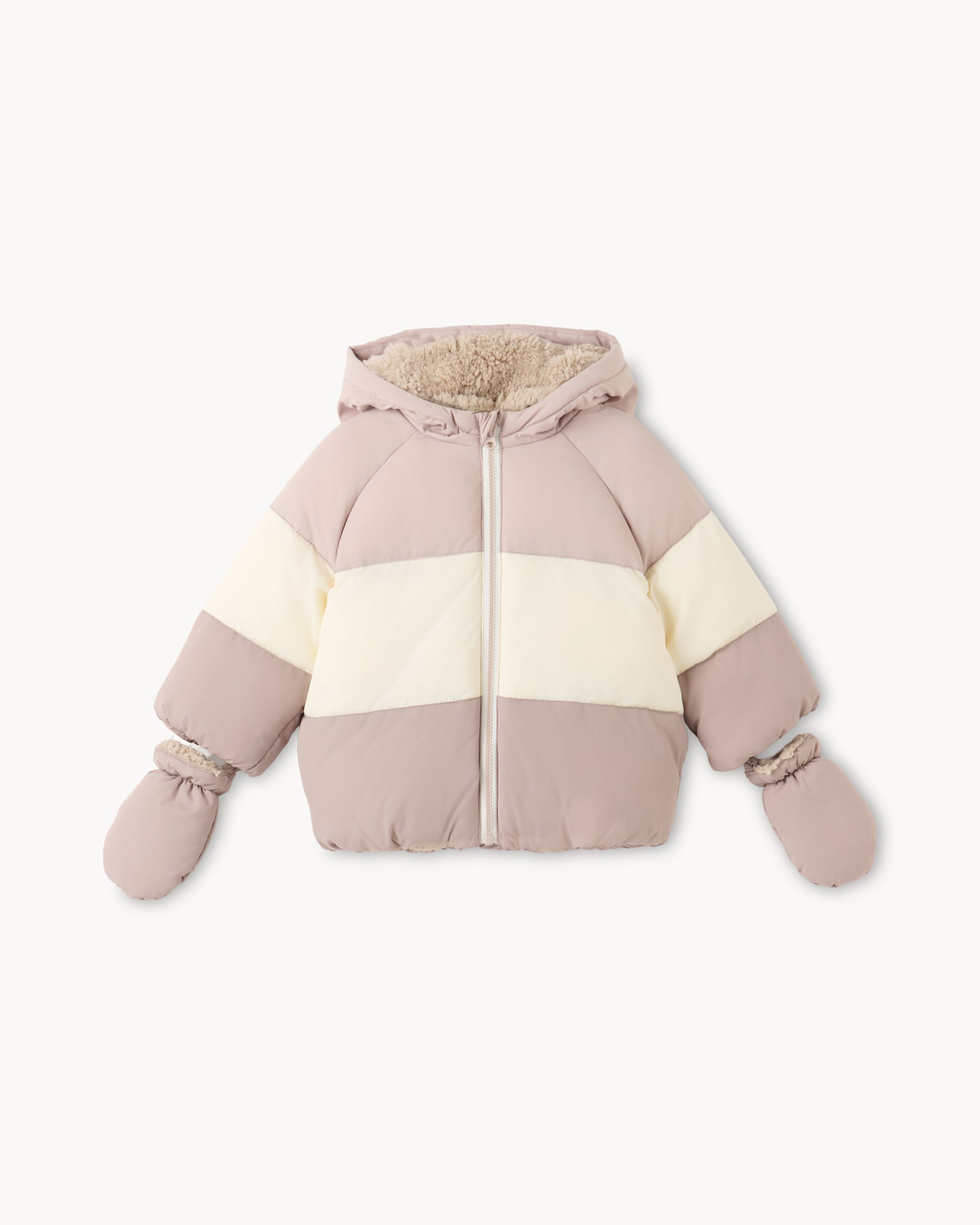 F&F Baby Colour Block Padded Jacket in Neutral