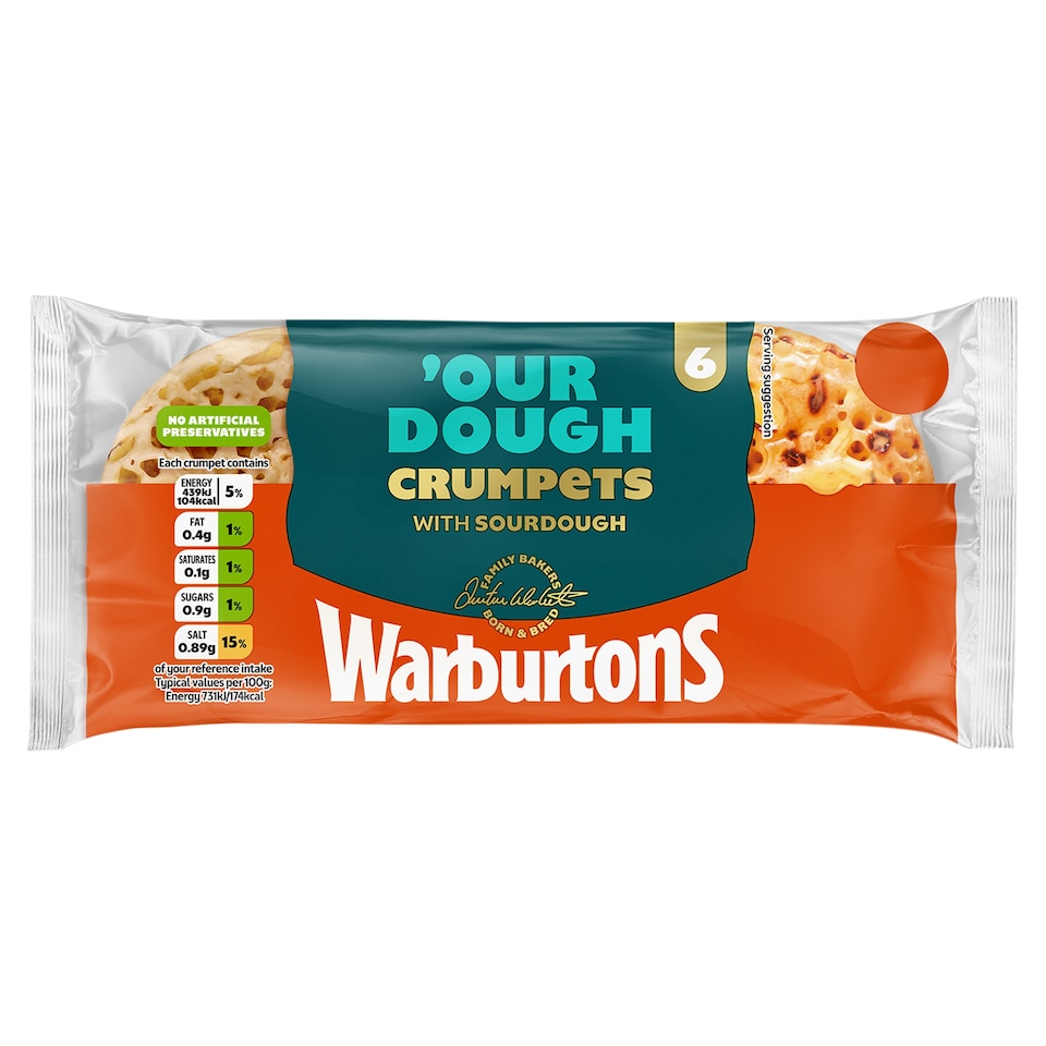 Warburtons Our Dough 6 Sourdough Crumpets
